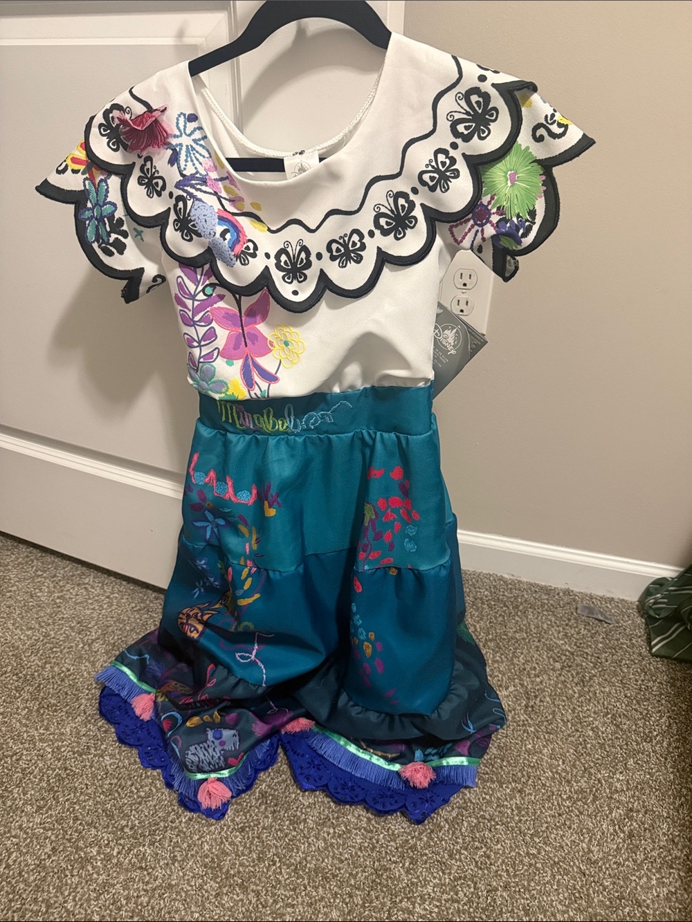 Disney Encanto Floral Embroidered Kids Costume
